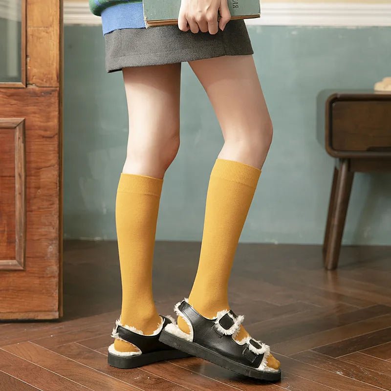 Luxéra Cotton Blend Stockings — Soft Breathable Women’s Socks with Support (Gold ) - | Zavonix
