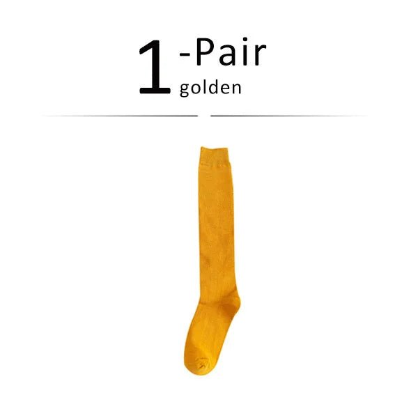 Luxéra Cotton Blend Stockings — Soft Breathable Women’s Socks with Support (Gold ) - | Zavonix