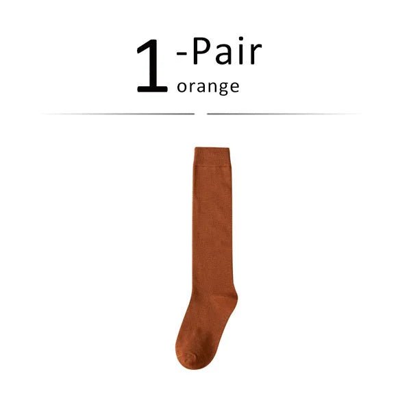 Luxéra Cotton Blend Stockings — Soft Breathable Women’s Socks with Support (Orange ) - | Zavonix