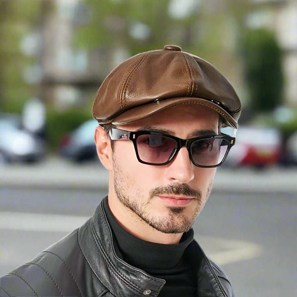 Maverick Men's Leather Cap | Handcrafted Genuine Leather, Vintage-Inspired 2