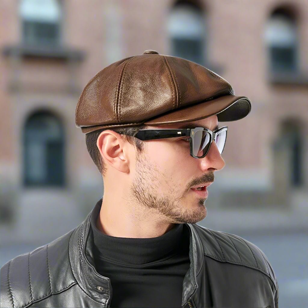Maverick Men's Leather Cap | Handcrafted Genuine Leather, Vintage-Inspired 3