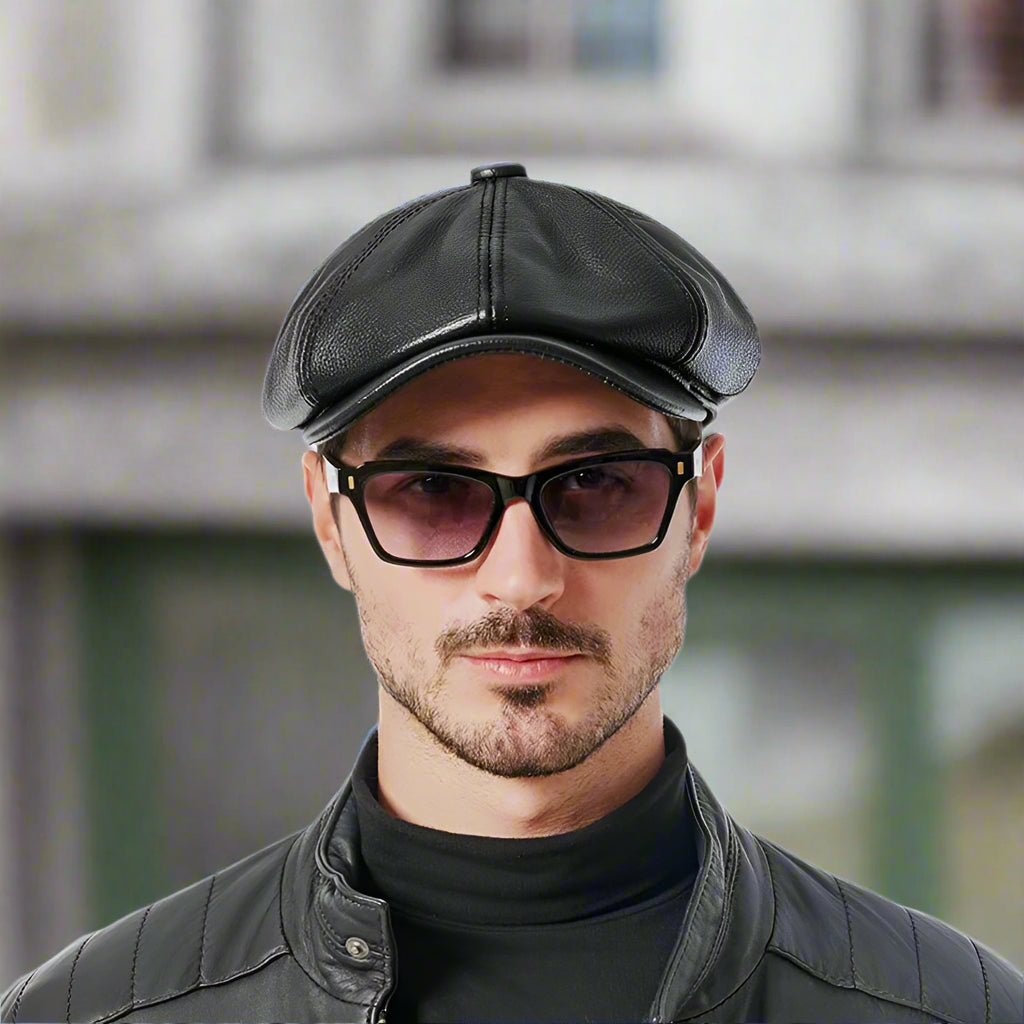Maverick Men's Leather Cap | Handcrafted Genuine Leather, Vintage-Inspired 4