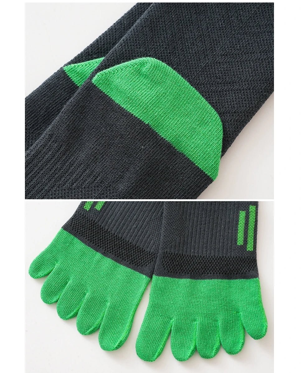 Men's Breathable Toe Socks — Cotton - Poly Blend with Odor Control (4 Pairs black ) - | Zavonix