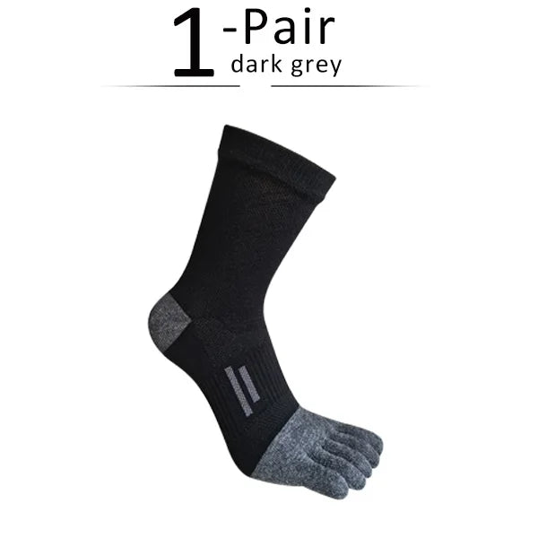 Men's Breathable Toe Socks — Cotton - Poly Blend with Odor Control (4 Pairs black ) - | Zavonix