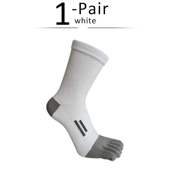 Men's Breathable Toe Socks — Cotton - Poly Blend with Odor Control (4 Pairs black ) - | Zavonix