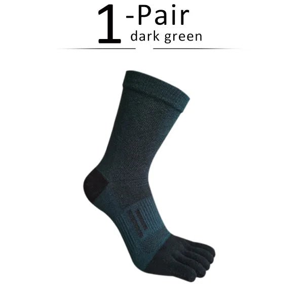Men's Breathable Toe Socks — Cotton - Poly Blend with Odor Control (4 Pairs black ) - | Zavonix