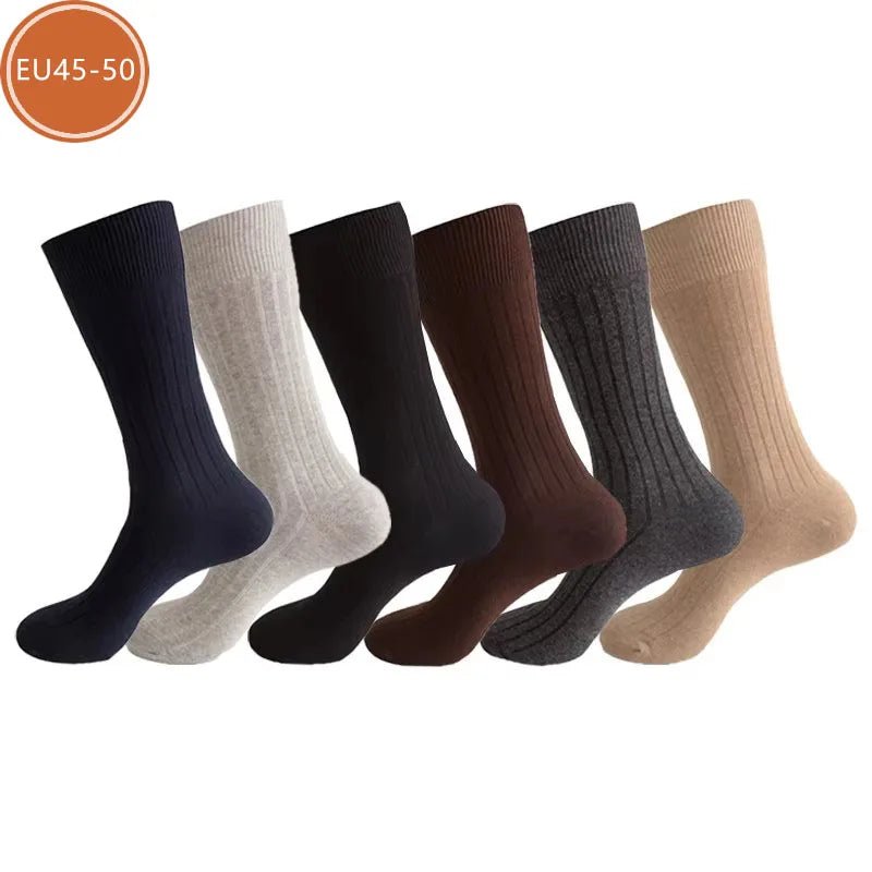 Men's Business Socks — High Tube Cotton Blend for All - Day Comfort (Brown ) - | Zavonix