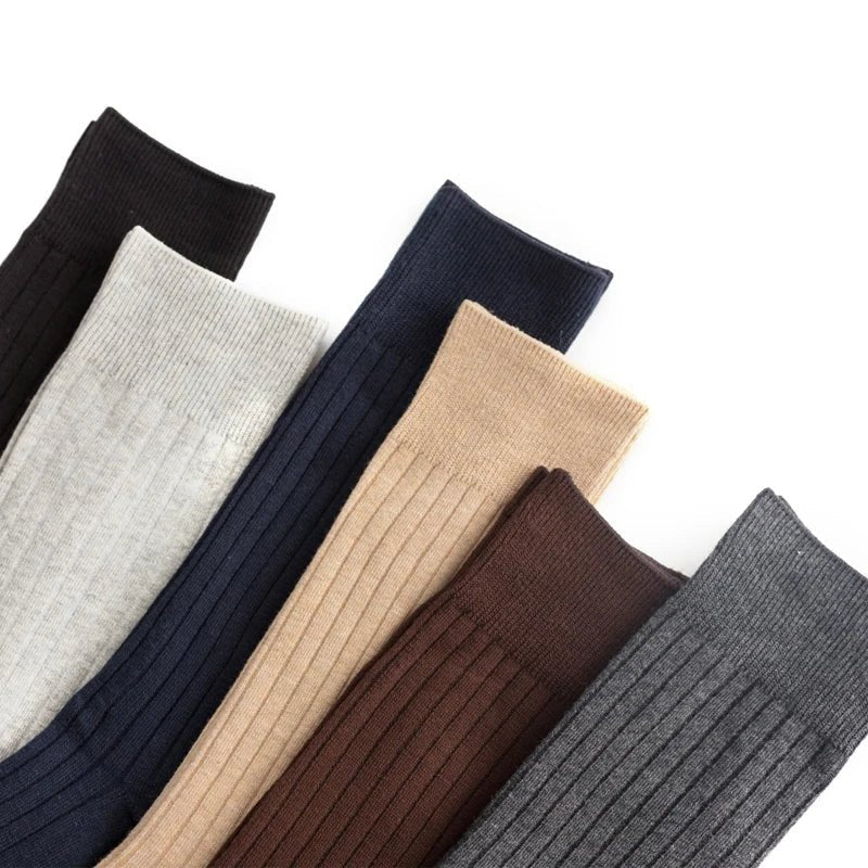 Men's Business Socks — High Tube Cotton Blend for All - Day Comfort (Brown ) - | Zavonix