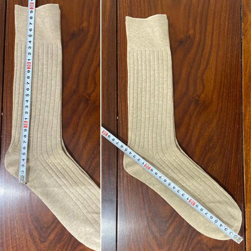 Men's Business Socks — High Tube Cotton Blend for All - Day Comfort (Brown ) - | Zavonix