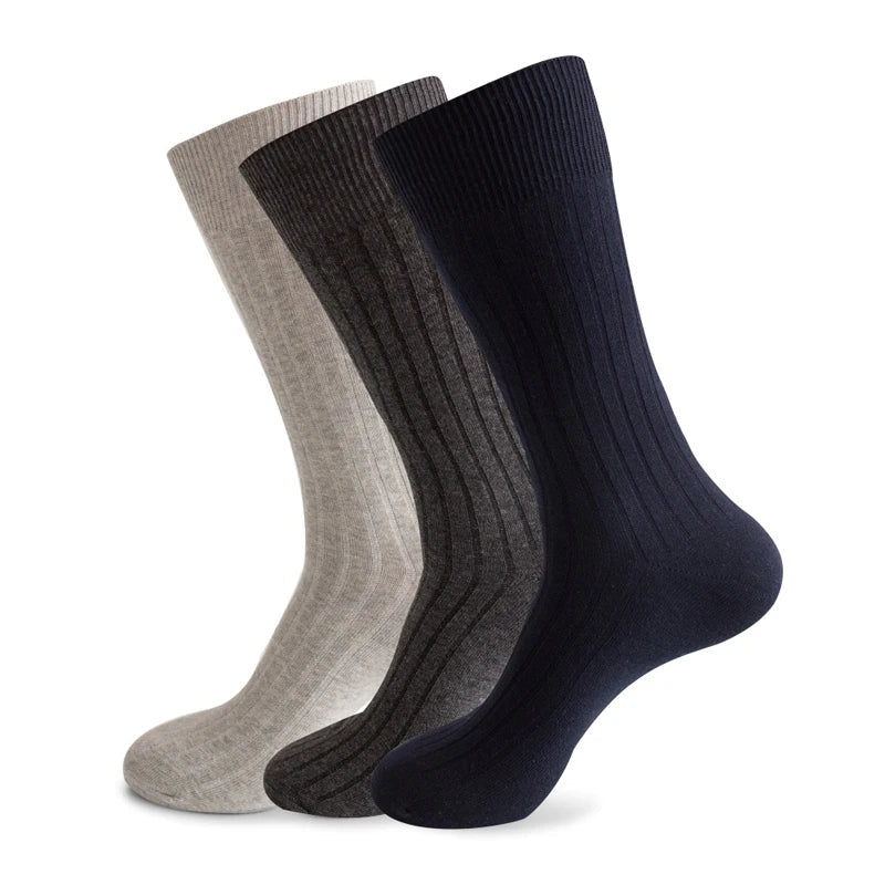 Men's Business Socks — High Tube Cotton Blend for All - Day Comfort (Brown ) - | Zavonix
