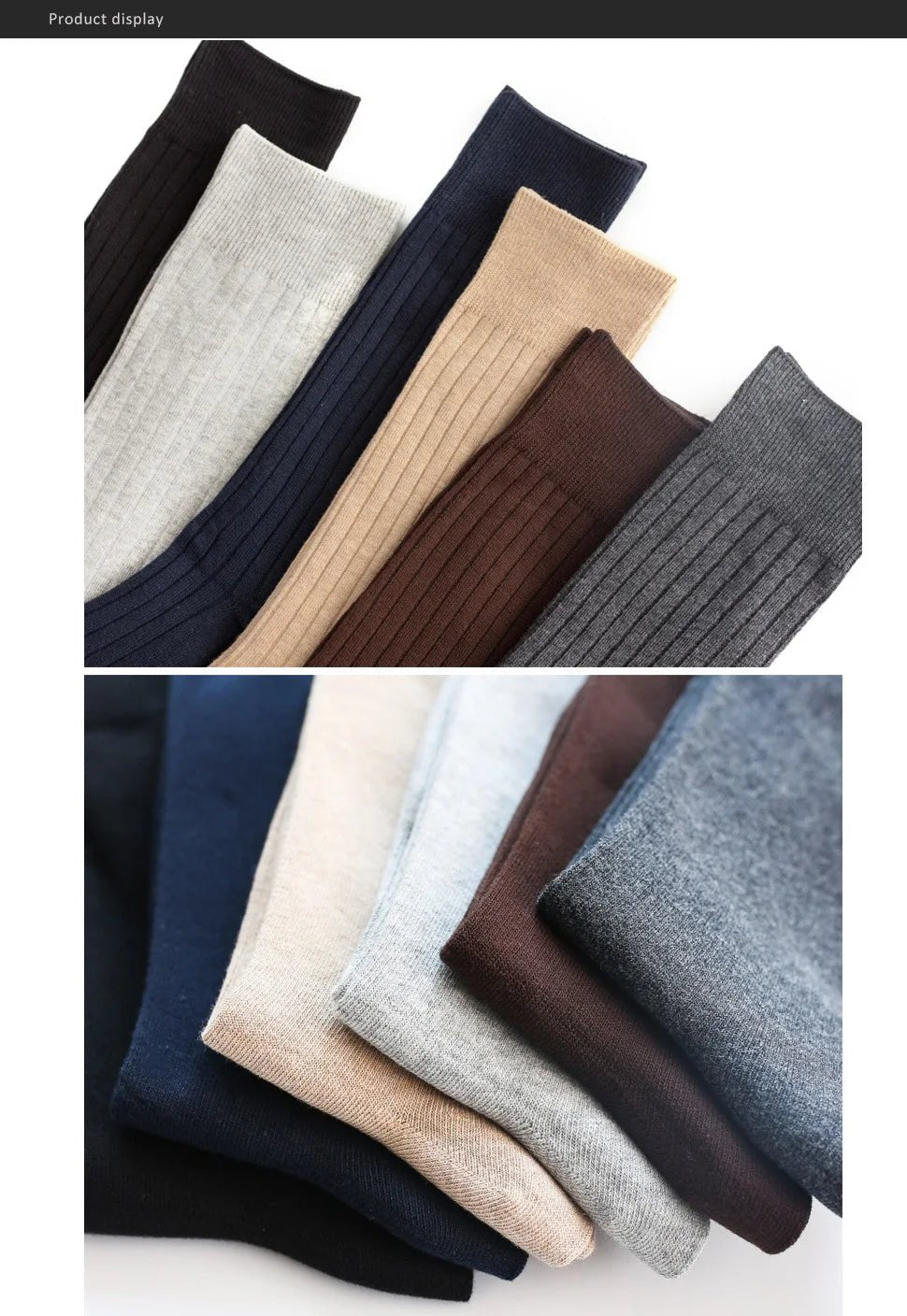 Men's Business Socks — High Tube Cotton Blend for All - Day Comfort (Brown ) - | Zavonix