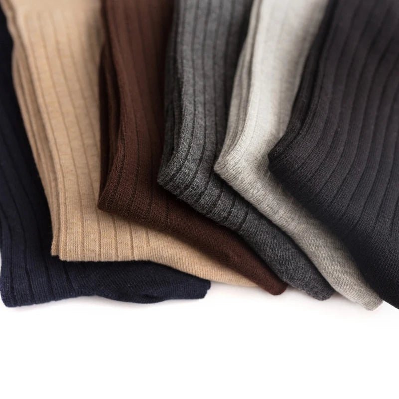 Men's Business Socks — High Tube Cotton Blend for All - Day Comfort (Brown ) - | Zavonix