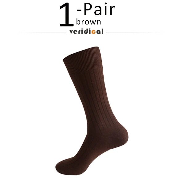 Men's Business Socks — High Tube Cotton Blend for All - Day Comfort (Brown ) - | Zavonix