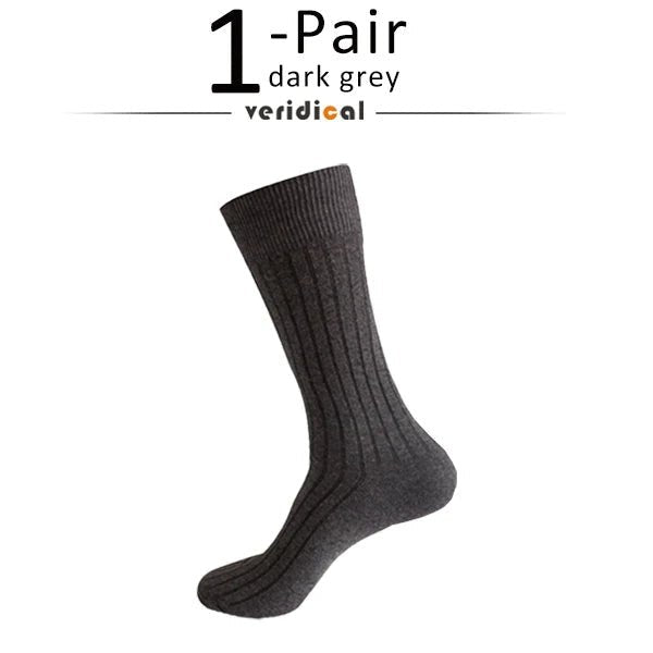 Men's Business Socks — High Tube Cotton Blend for All - Day Comfort (Dark Grey ) - | Zavonix