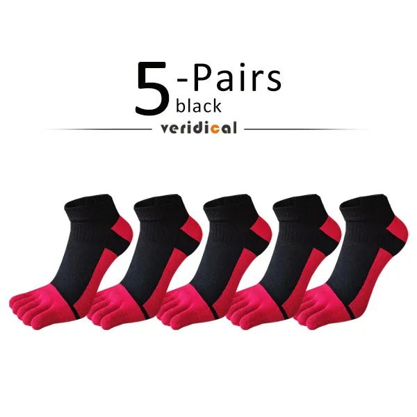 Men's Knit Toe Socks — Breathable Moisture - Wicking Casual Socks (5 Pairs black ) - | Zavonix