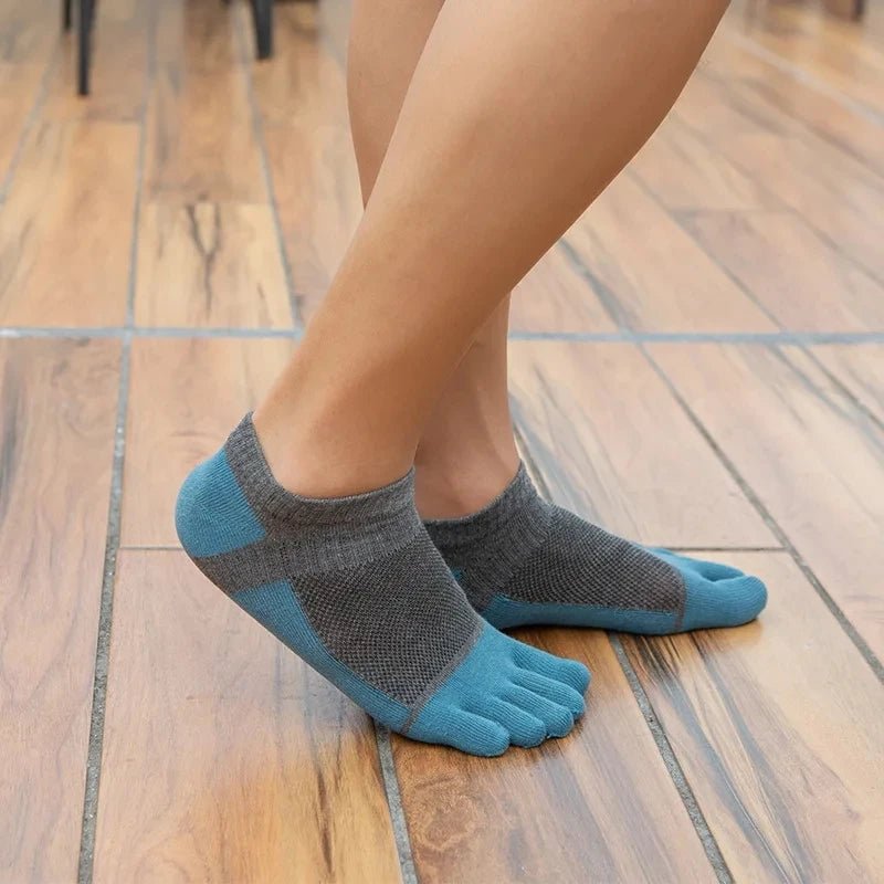 Men's Knit Toe Socks — Breathable Moisture - Wicking Casual Socks (5 Pairs dark grey ) - | Zavonix