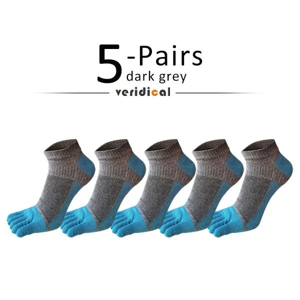 Men's Knit Toe Socks — Breathable Moisture - Wicking Casual Socks (5 Pairs dark grey ) - | Zavonix