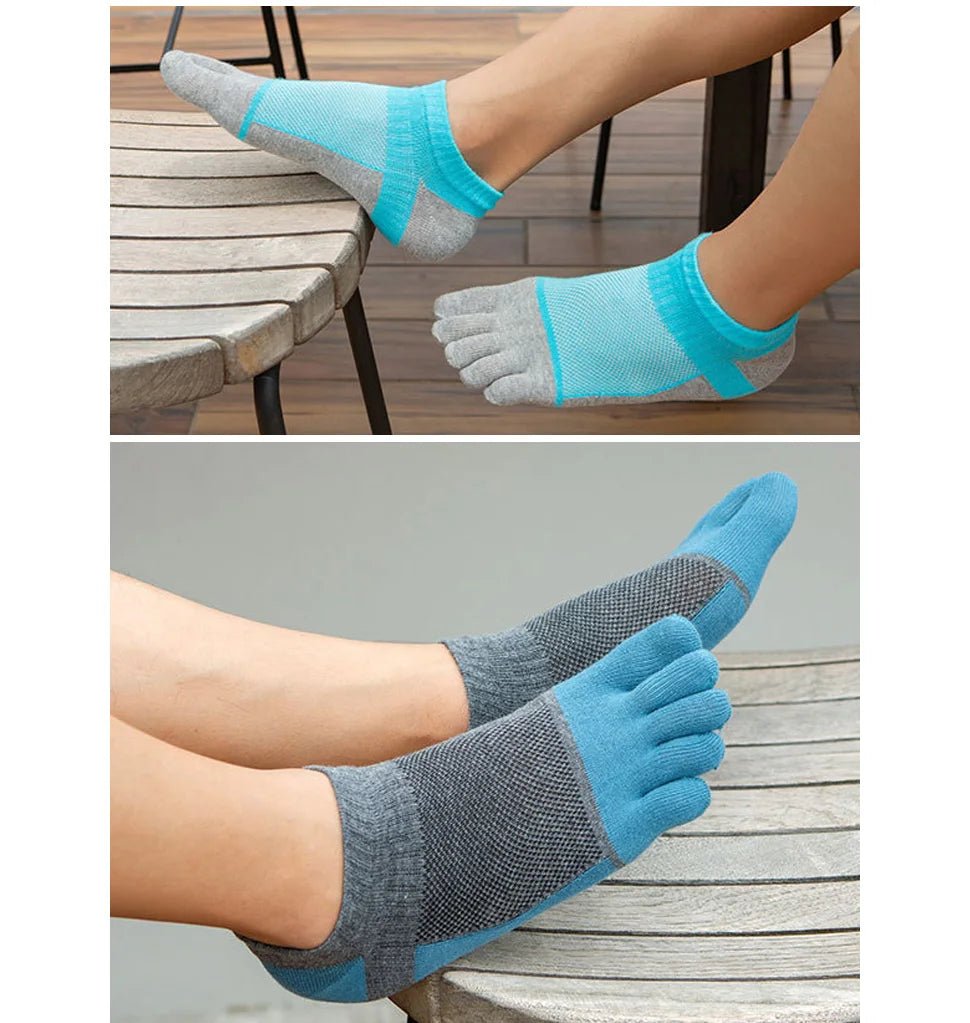 Men's Knit Toe Socks — Breathable Moisture - Wicking Casual Socks (5 Pairs dark grey ) - | Zavonix