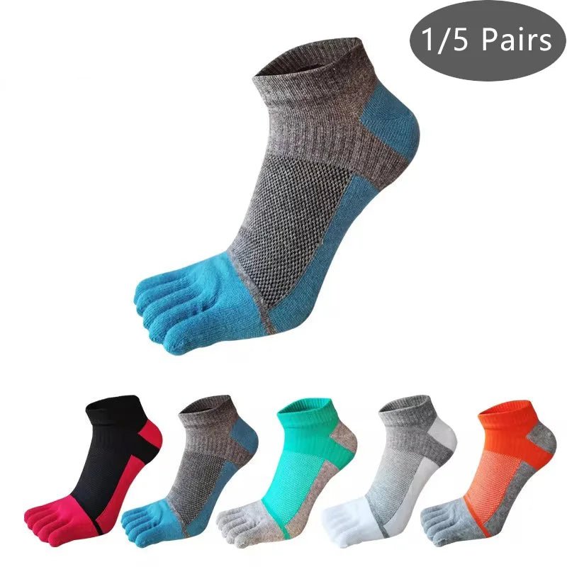 Men's Knit Toe Socks — Breathable Moisture - Wicking Casual Socks (5 Pairs dark grey ) - | Zavonix