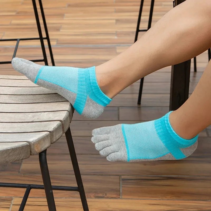 Men's Knit Toe Socks — Breathable Moisture - Wicking Casual Socks (5 Pairs dark grey ) - | Zavonix