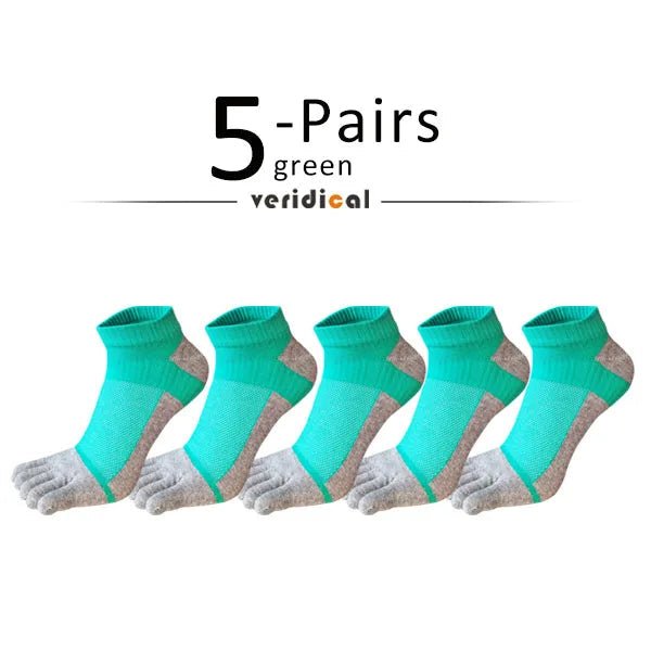 Men's Knit Toe Socks — Breathable Moisture - Wicking Casual Socks (5 Pairs green ) - | Zavonix