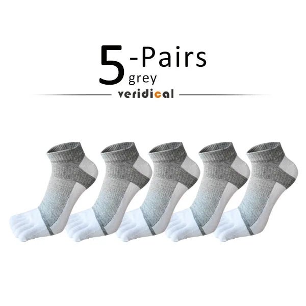 Men's Knit Toe Socks — Breathable Moisture - Wicking Casual Socks (5 Pairs grey ) - | Zavonix