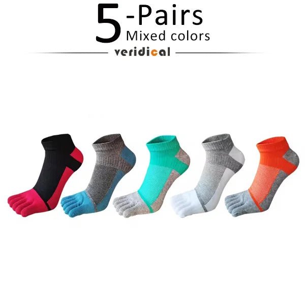 Men's Knit Toe Socks — Breathable Moisture - Wicking Casual Socks (5 Pairs Mixed ) - | Zavonix