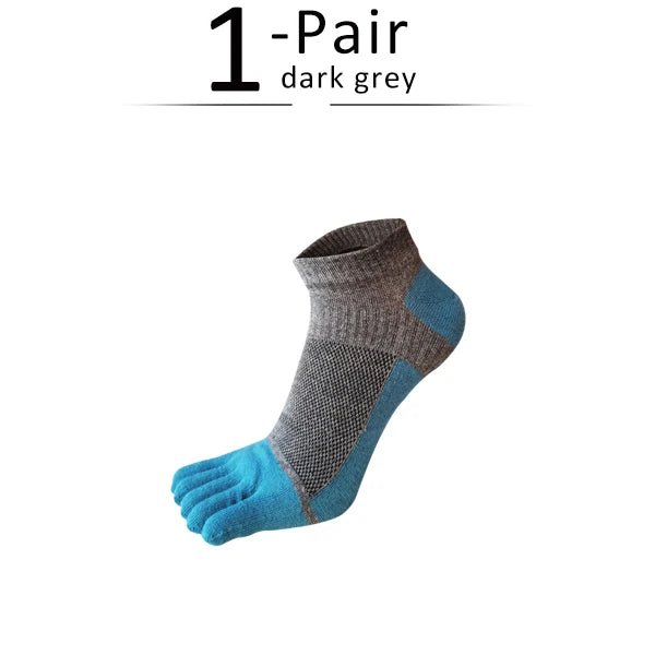 Men's Knit Toe Socks — Breathable Moisture - Wicking Casual Socks (Dark Grey ) - | Zavonix