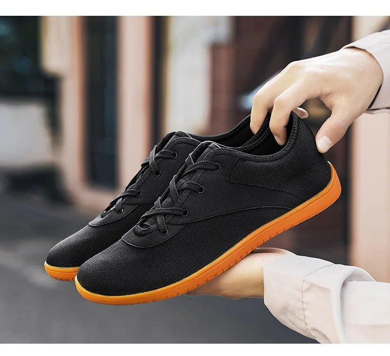 Men's Lightweight Breathable Cotton Lace - Up Shoes with EVA Sole (black 46) - | Zavonix