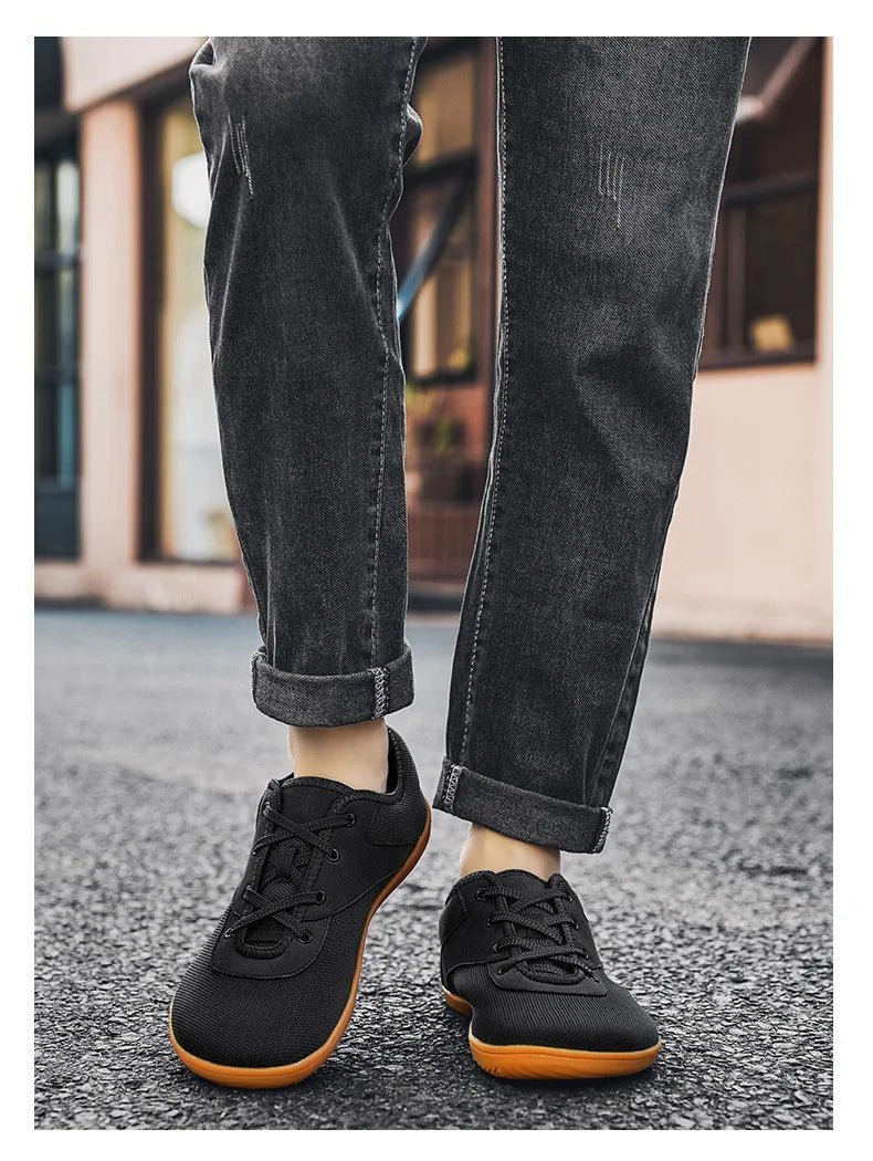 Men's Lightweight Breathable Cotton Lace - Up Shoes with EVA Sole (black 46) - | Zavonix