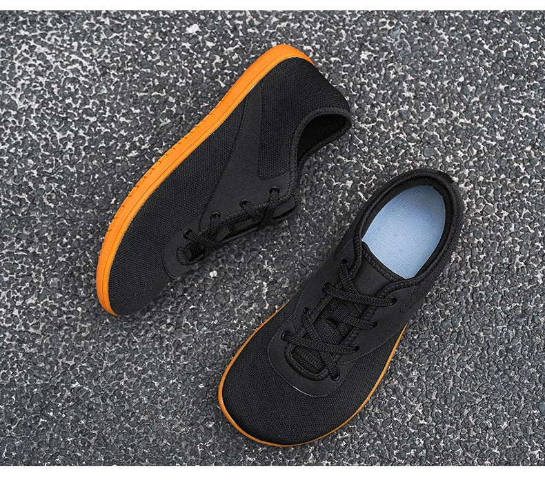 Men's Lightweight Breathable Cotton Lace - Up Shoes with EVA Sole (black 46) - | Zavonix