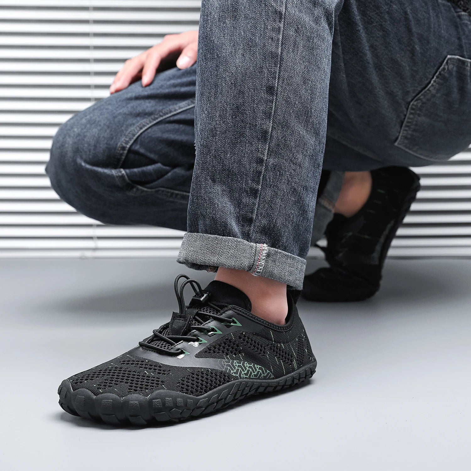 Men's Lightweight Breathable Cotton Lace - Up Shoes with EVA Sole (green 44) - | Zavonix