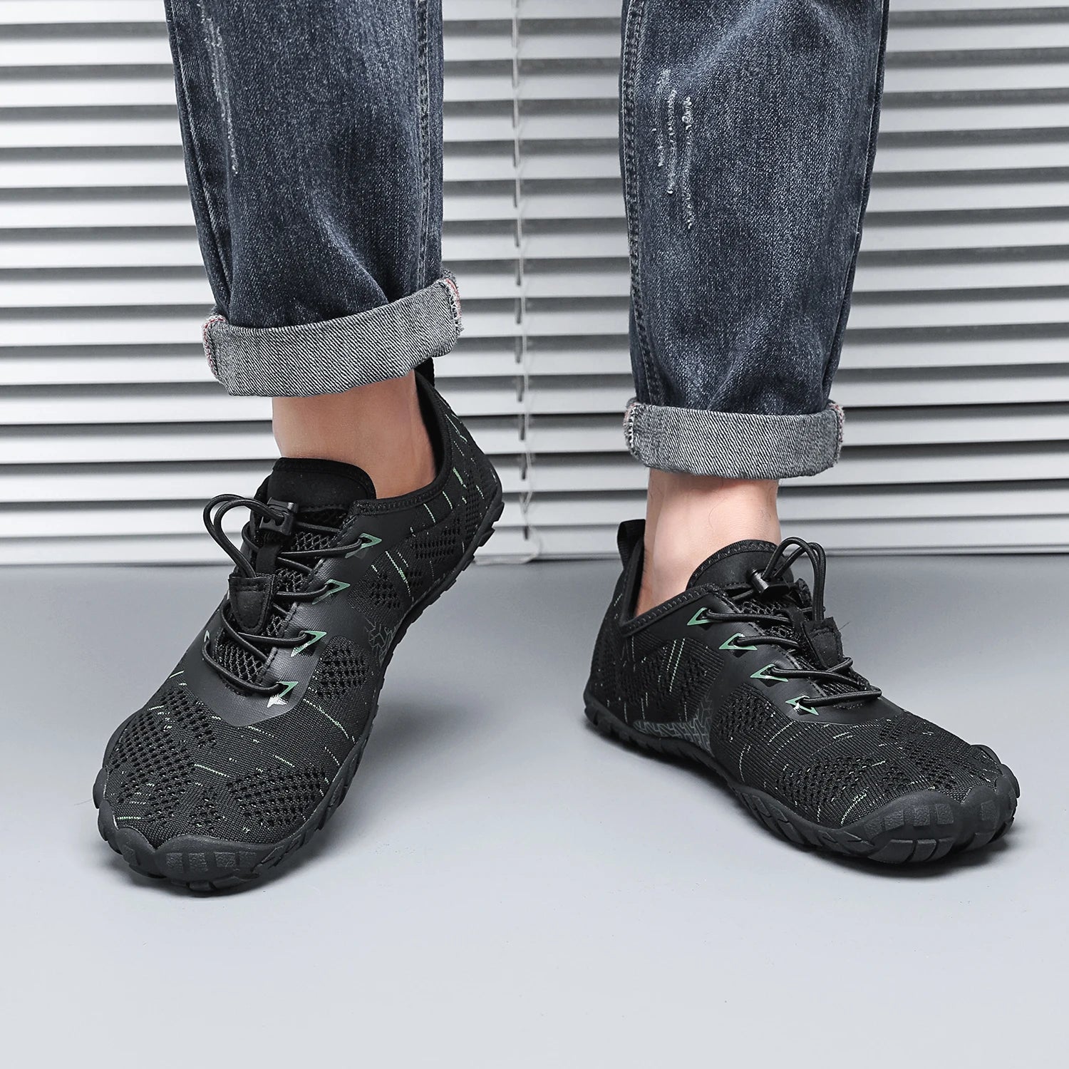 Men's Lightweight Breathable Cotton Lace - Up Shoes with EVA Sole (green 44) - | Zavonix