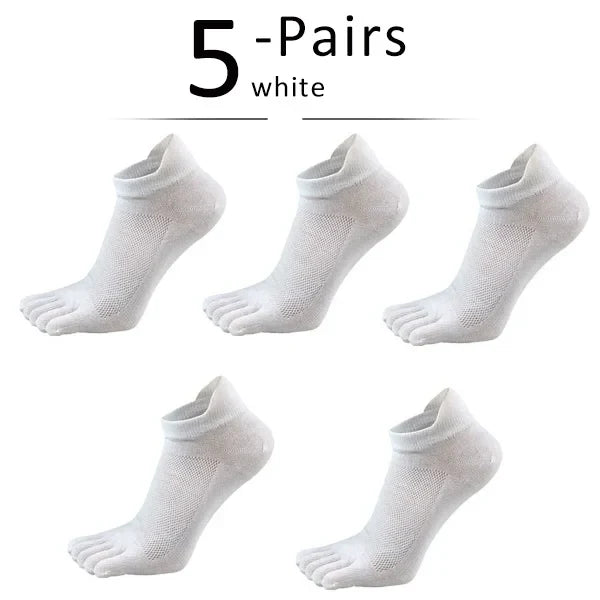 Men's Toe Socks — Breathable Ankle Socks with Moisture Control (black ) - | Zavonix
