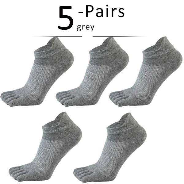 Men's Toe Socks — Breathable Ankle Socks with Moisture Control (GRAY ) - | Zavonix