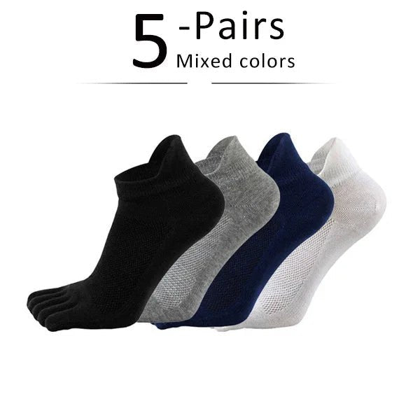 Men's Toe Socks — Breathable Ankle Socks with Moisture Control (MULTI ) - | Zavonix