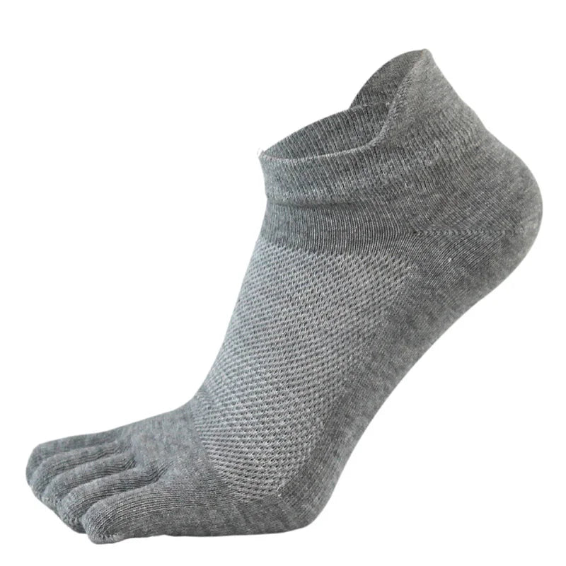 Men's Toe Socks — Breathable Ankle Socks with Moisture Control (Navy Blue ) - | Zavonix