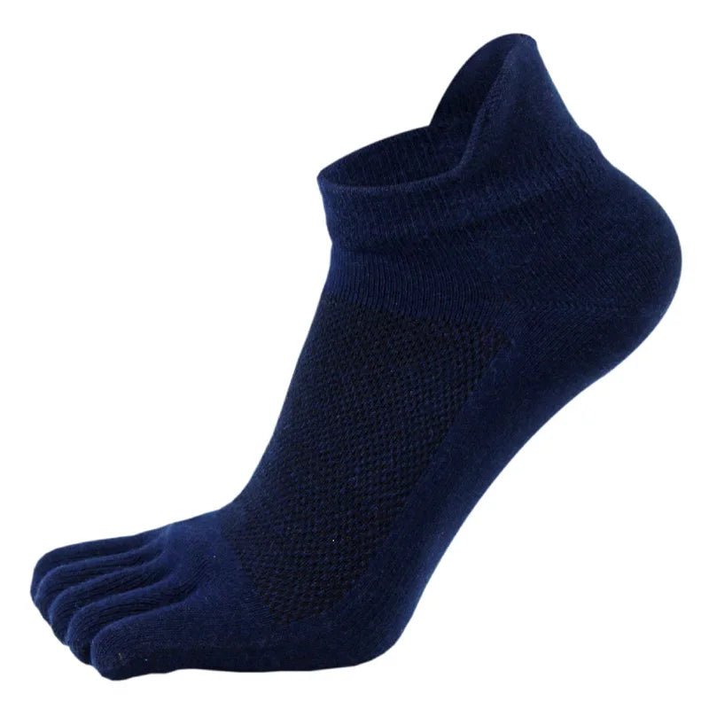 Men's Toe Socks — Breathable Ankle Socks with Moisture Control (Navy Blue ) - | Zavonix