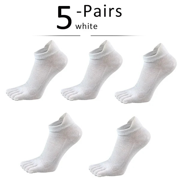 Men's Toe Socks — Breathable Ankle Socks with Moisture Control (WHITE ) - | Zavonix