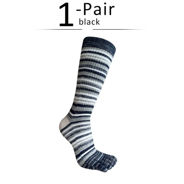Men's Toe Socks — Breathable High Crew Socks with Blister Protection (black EU40 - 46 / US 10 - 13) - | Zavonix