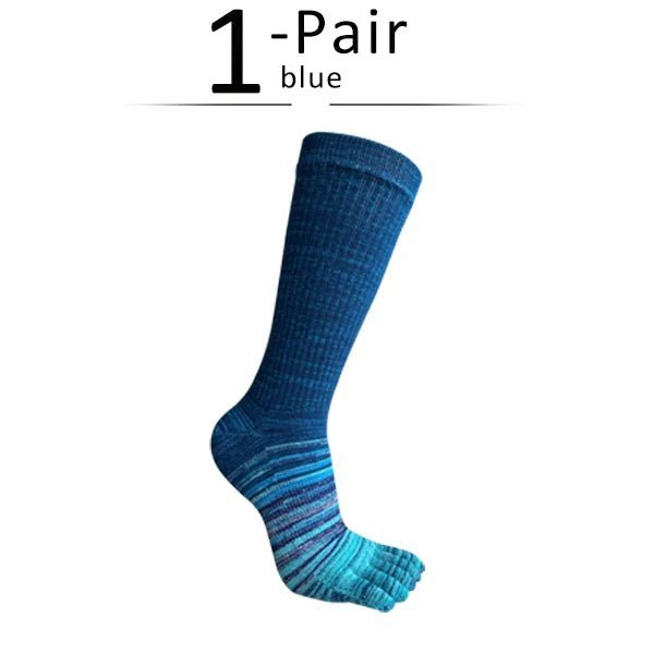 Men's Toe Socks — Breathable High Crew Socks with Blister Protection (Orange EU40 - 46 / US 10 - 13) - | Zavonix