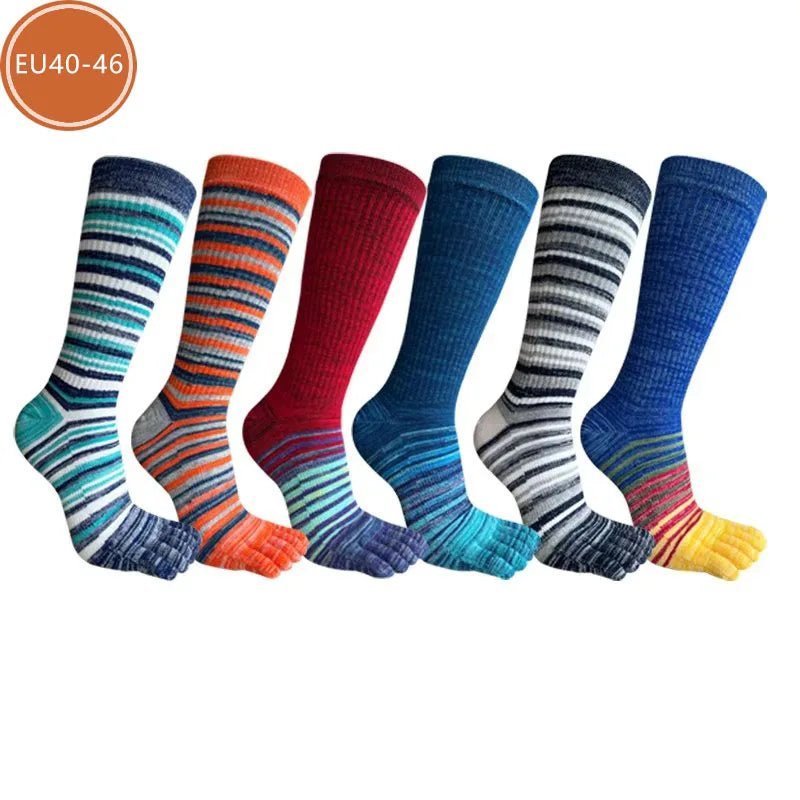 Men's Toe Socks — Breathable High Crew Socks with Blister Protection - Zavonix