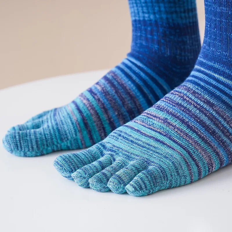 Men's Toe Socks — Breathable High Crew Socks with Blister Protection (Red EU40 - 46 / US 10 - 13) - | Zavonix
