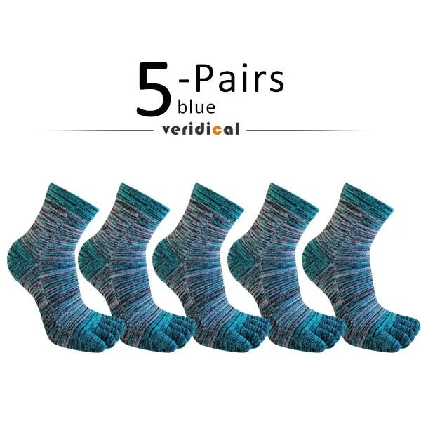 Men's Toe Socks — Breathable Moisture - Wicking Sport Socks (5 Pairs blue ) - | Zavonix