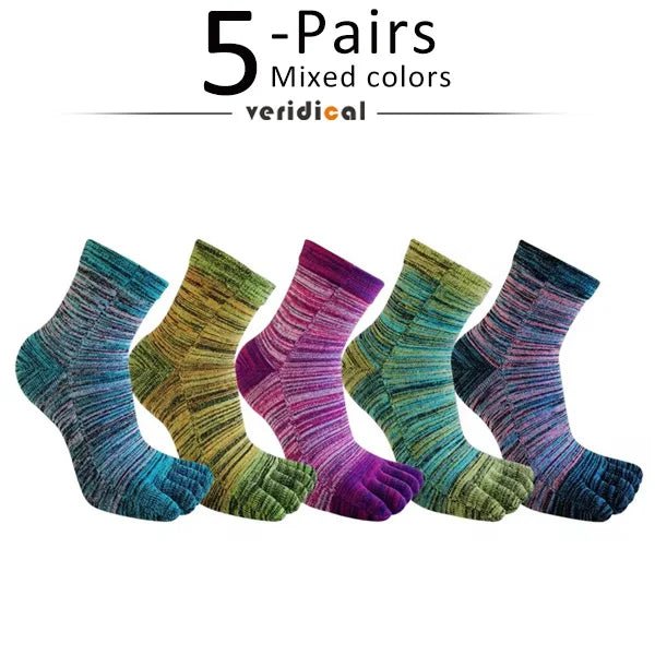 Men's Toe Socks — Breathable Moisture - Wicking Sport Socks (5 Pairs Mixed ) - | Zavonix