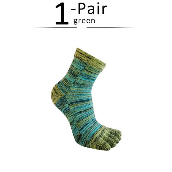 Men's Toe Socks — Breathable Moisture - Wicking Sport Socks (green ) - | Zavonix