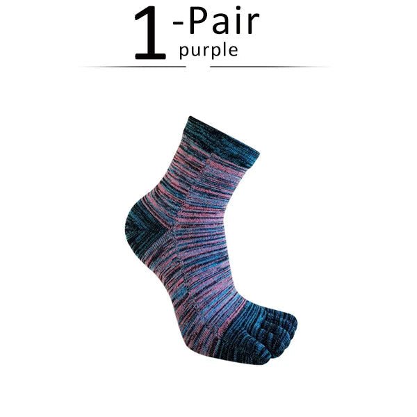 Men's Toe Socks — Breathable Moisture - Wicking Sport Socks (PURPLE ) - | Zavonix