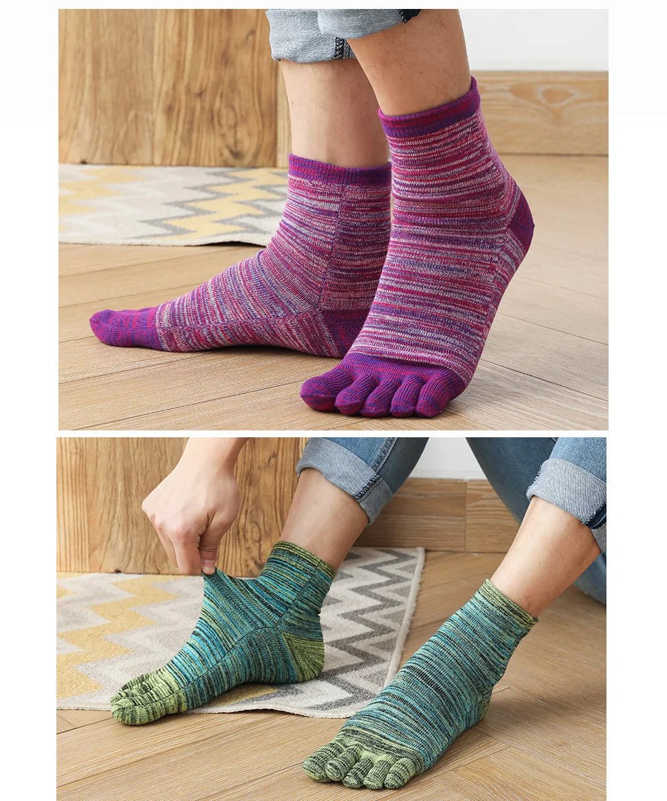 Men's Toe Socks — Breathable Moisture - Wicking Sport Socks (PURPLE ) - | Zavonix