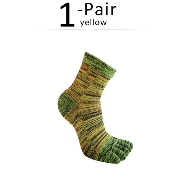 Men's Toe Socks — Breathable Moisture - Wicking Sport Socks (Yellow ) - | Zavonix
