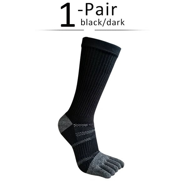 Men's Toe Socks — Breathable Sports Socks with Zero Friction Design (black grey EU39 - 44) - | Zavonix